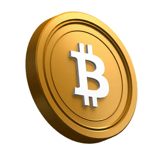 Schuinstaande Bitcoin (BTC)-munt binnen het hero-sectiedesign